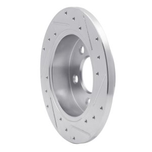 Ford Mustang Brake Rotor (1) - Rear Left - R1 Concepts - Drilled & Slotted - Silver - `94-`04